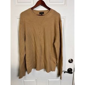 RAG & BONE Brown LS 100% Cashmere Crewneck SWEATER XLG NEEDS DRY CLEANING